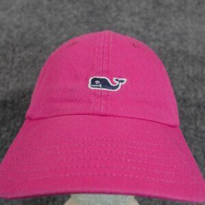 Vineyard Vines Hat Adult Adjustable Pink Strap back Cap Whale Logo Sail Cotton
